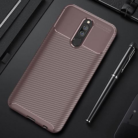 Coque Silicone Housse Etui Gel Serge pour Xiaomi Redmi 8 Marron