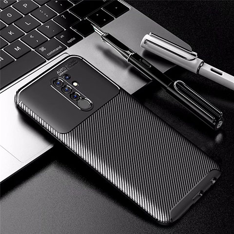 Coque Silicone Housse Etui Gel Serge pour Xiaomi Redmi 9 Prime India Noir