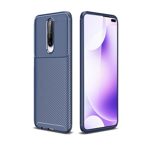 Coque Silicone Housse Etui Gel Serge pour Xiaomi Redmi K30 4G Bleu