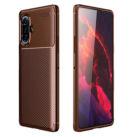 Coque Silicone Housse Etui Gel Serge pour Xiaomi Redmi K40 Gaming 5G Marron