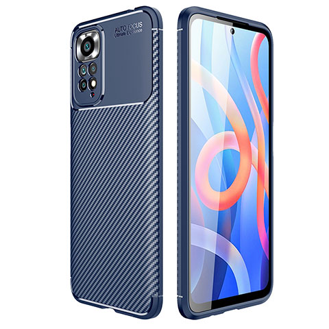 Coque Silicone Housse Etui Gel Serge pour Xiaomi Redmi Note 11S 4G Bleu