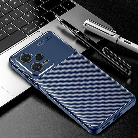 Coque Silicone Housse Etui Gel Serge pour Xiaomi Redmi Note 12 Pro+ Plus 5G Bleu