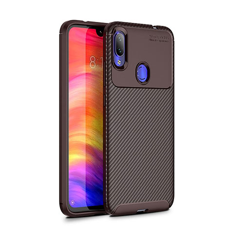 Coque Silicone Housse Etui Gel Serge pour Xiaomi Redmi Note 7 Marron