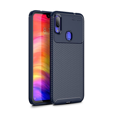 Coque Silicone Housse Etui Gel Serge pour Xiaomi Redmi Note 7 Pro Bleu