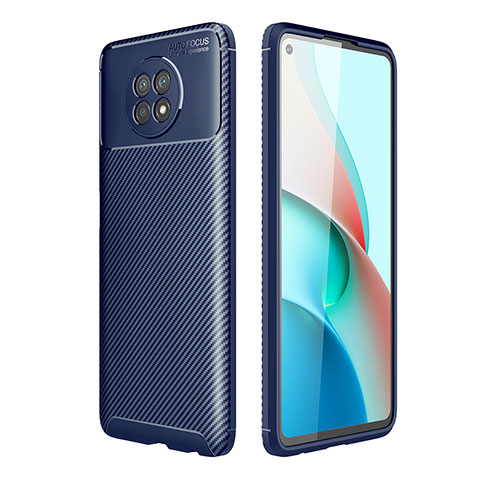 Coque Silicone Housse Etui Gel Serge pour Xiaomi Redmi Note 9T 5G Bleu