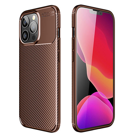 Coque Silicone Housse Etui Gel Serge S01 pour Apple iPhone 13 Pro Max Marron