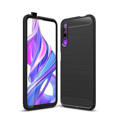 Coque Silicone Housse Etui Gel Serge S01 pour Huawei Honor 9X Pro Noir