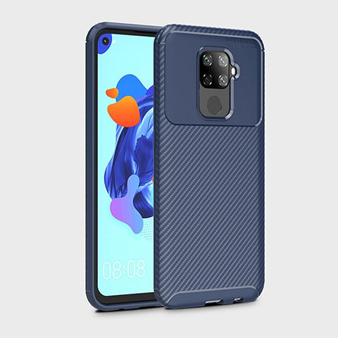 Coque Silicone Housse Etui Gel Serge S01 pour Huawei Mate 30 Lite Bleu