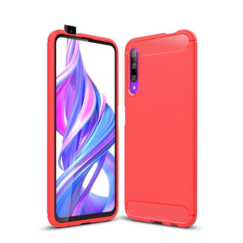 Coque Silicone Housse Etui Gel Serge S01 pour Huawei P Smart Pro (2019) Rouge