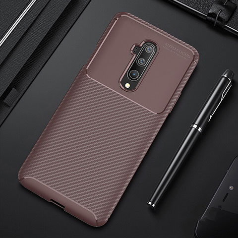 Coque Silicone Housse Etui Gel Serge S01 pour OnePlus 7T Pro 5G Marron