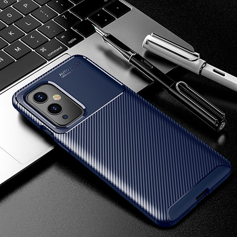 Coque Silicone Housse Etui Gel Serge S01 pour OnePlus 9 5G Bleu