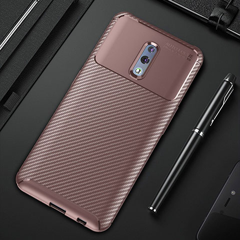 Coque Silicone Housse Etui Gel Serge S01 pour Oppo Reno Marron