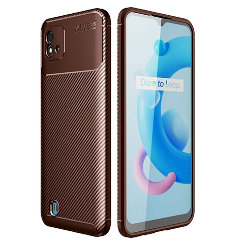 Coque Silicone Housse Etui Gel Serge S01 pour Realme C20A Marron