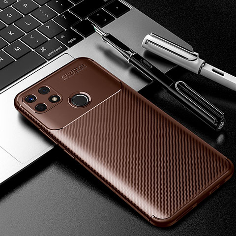 Coque Silicone Housse Etui Gel Serge S01 pour Realme C25 Marron