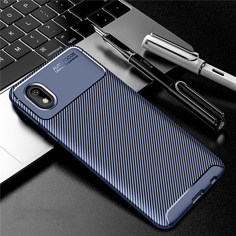 Coque Silicone Housse Etui Gel Serge S01 pour Samsung Galaxy A01 Core Bleu