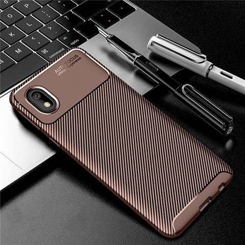 Coque Silicone Housse Etui Gel Serge S01 pour Samsung Galaxy A01 Core Marron