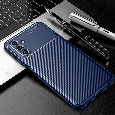 Coque Silicone Housse Etui Gel Serge S01 pour Samsung Galaxy A04s Bleu