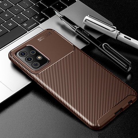 Coque Silicone Housse Etui Gel Serge S01 pour Samsung Galaxy A52s 5G Marron