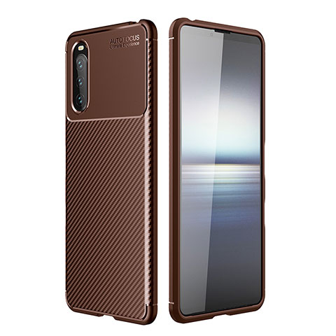 Coque Silicone Housse Etui Gel Serge S01 pour Sony Xperia 10 III Marron