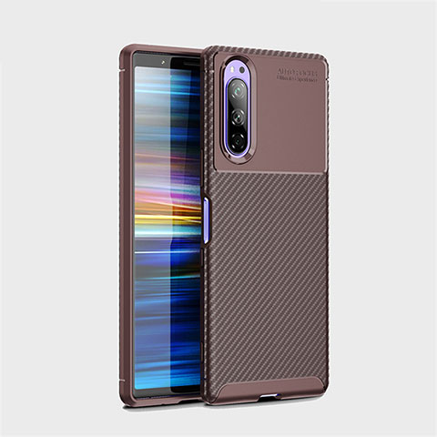 Coque Silicone Housse Etui Gel Serge S01 pour Sony Xperia 5 Marron