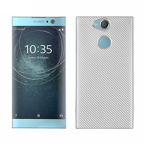 Coque Silicone Housse Etui Gel Serge S01 pour Sony Xperia XA2 Blanc