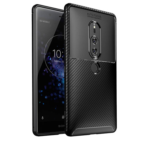 Coque Silicone Housse Etui Gel Serge S01 pour Sony Xperia XZ2 Premium Noir