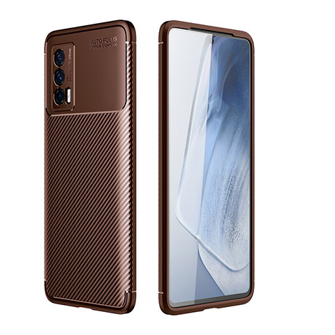 Coque Silicone Housse Etui Gel Serge S01 pour Vivo iQOO 7 India 5G Marron