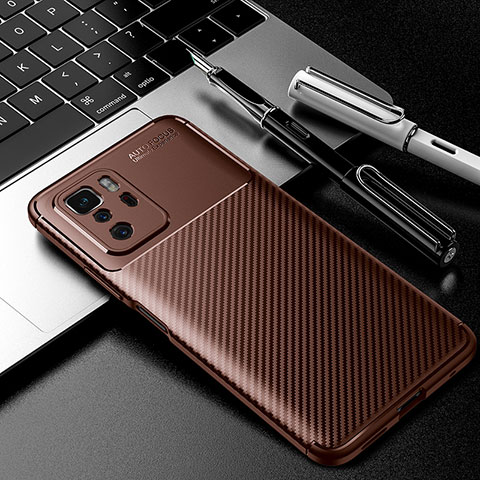 Coque Silicone Housse Etui Gel Serge S01 pour Xiaomi Poco X3 GT 5G Marron