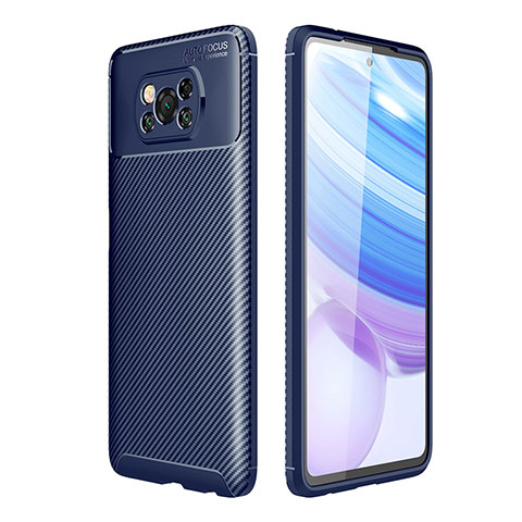 Coque Silicone Housse Etui Gel Serge S01 pour Xiaomi Poco X3 Pro Bleu