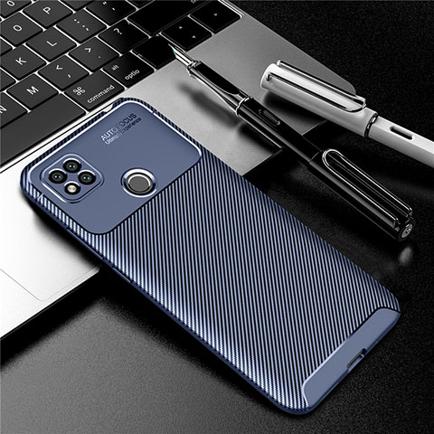 Coque Silicone Housse Etui Gel Serge S01 pour Xiaomi Redmi 10A 4G Bleu