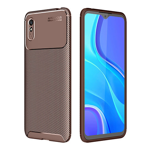 Coque Silicone Housse Etui Gel Serge S01 pour Xiaomi Redmi 9A Marron