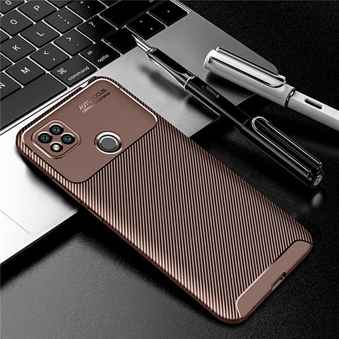 Coque Silicone Housse Etui Gel Serge S01 pour Xiaomi Redmi 9C NFC Marron