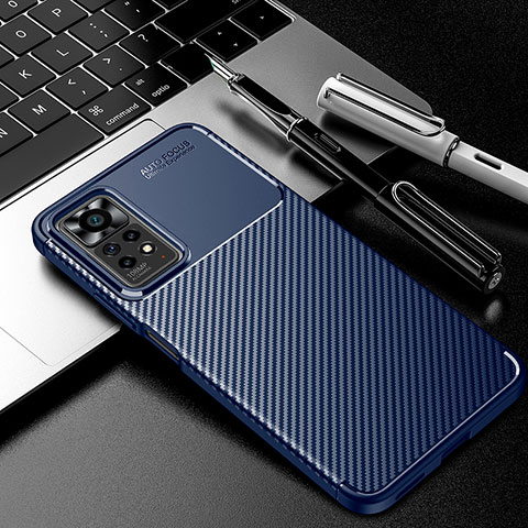 Coque Silicone Housse Etui Gel Serge S01 pour Xiaomi Redmi Note 11 Pro 5G Bleu