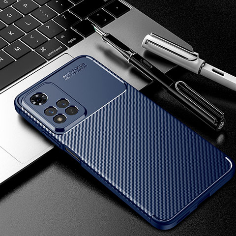 Coque Silicone Housse Etui Gel Serge S01 pour Xiaomi Redmi Note 11 Pro+ Plus 5G Bleu