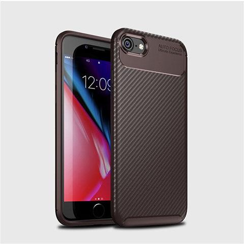 Coque Silicone Housse Etui Gel Serge S02 pour Apple iPhone 7 Marron