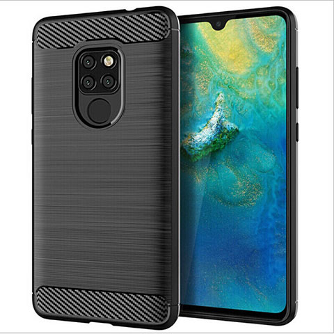 Coque Silicone Housse Etui Gel Serge S02 pour Huawei Mate 20 Noir