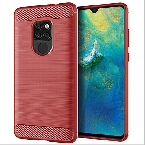 Coque Silicone Housse Etui Gel Serge S02 pour Huawei Mate 20 Rouge