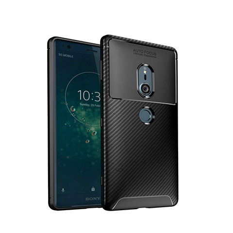 Coque Silicone Housse Etui Gel Serge S02 pour Sony Xperia XZ2 Noir