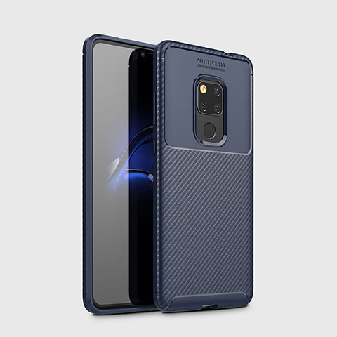 Coque Silicone Housse Etui Gel Serge S03 pour Huawei Mate 20 Bleu