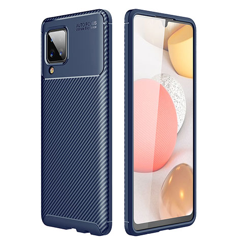 Coque Silicone Housse Etui Gel Serge WL1 pour Samsung Galaxy A12 Bleu