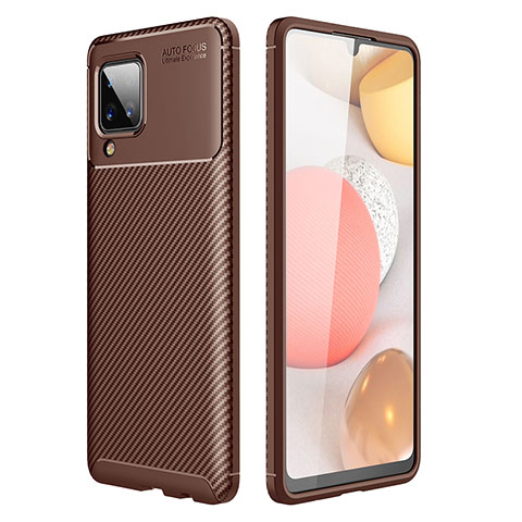 Coque Silicone Housse Etui Gel Serge WL1 pour Samsung Galaxy A12 Marron