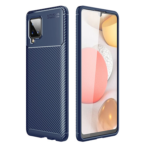 Coque Silicone Housse Etui Gel Serge WL1 pour Samsung Galaxy A42 5G Bleu