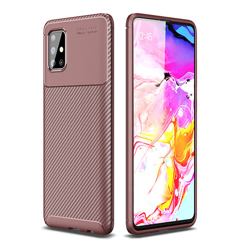 Coque Silicone Housse Etui Gel Serge WL1 pour Samsung Galaxy A51 5G Marron