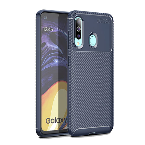 Coque Silicone Housse Etui Gel Serge WL1 pour Samsung Galaxy A60 Bleu