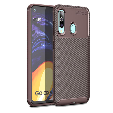 Coque Silicone Housse Etui Gel Serge WL1 pour Samsung Galaxy A60 Marron