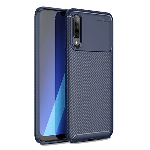 Coque Silicone Housse Etui Gel Serge WL1 pour Samsung Galaxy A70 Bleu