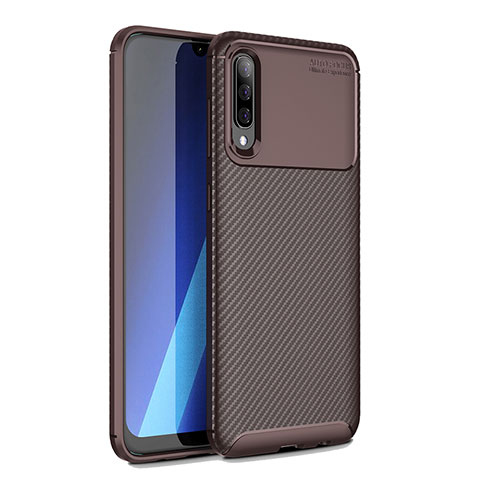 Coque Silicone Housse Etui Gel Serge WL1 pour Samsung Galaxy A70 Marron