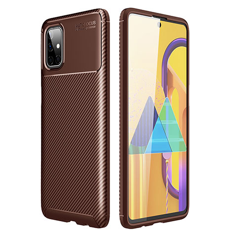 Coque Silicone Housse Etui Gel Serge WL1 pour Samsung Galaxy M51 Marron