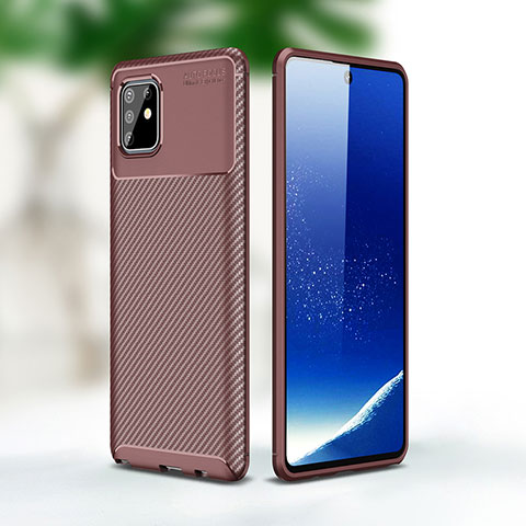 Coque Silicone Housse Etui Gel Serge WL1 pour Samsung Galaxy M60s Marron