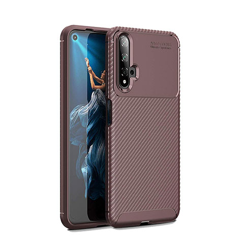 Coque Silicone Housse Etui Gel Serge Y01 pour Huawei Honor 20 Marron